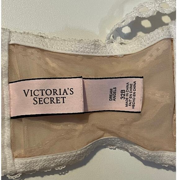 Victoria’s Secret Dream Angels Beige and White Halter Bra Size 32B - Picture 6 of 8